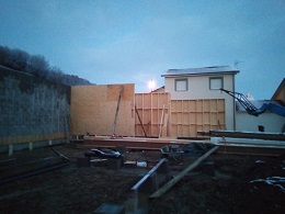   Construction du garage en ossature bois sur la commune de St Savin en région Nord Isère
