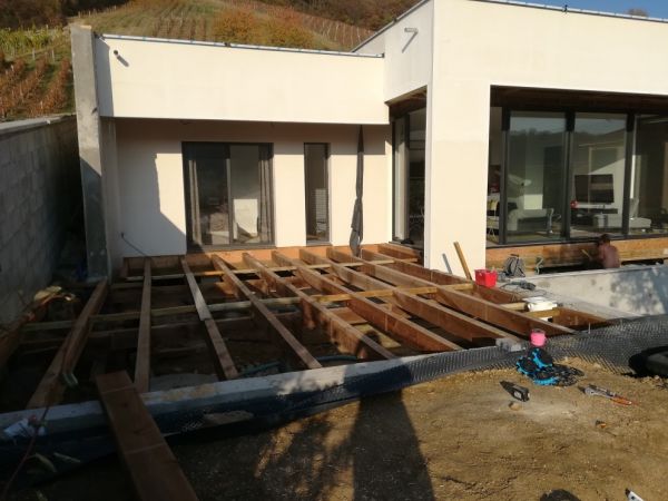 Préparation d'une structure bois pour pose d Carrelage grès cérame sur plots