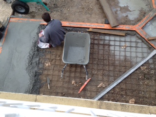 préparation d'UN béton désactivé sur Chavagneux