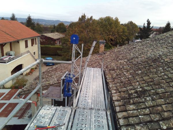 Dépose des vieilles  tuiles